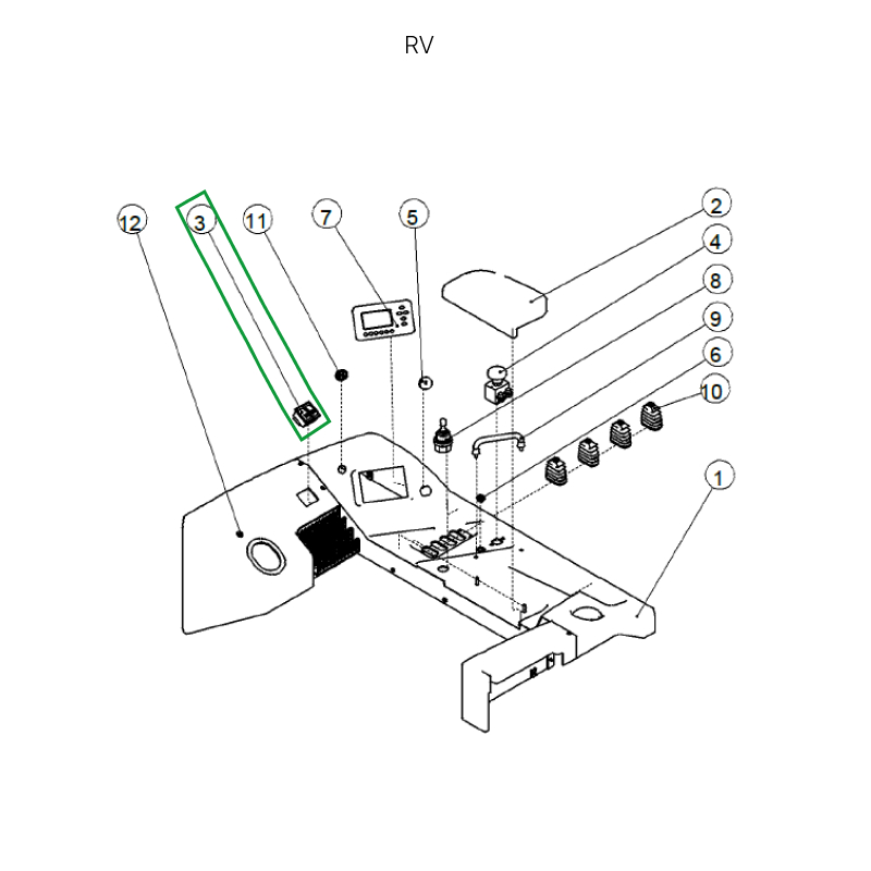 Переключатель стояночного тормоза для ричтрака RV (24V)